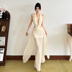 Robe jaune tendance pour femme S641