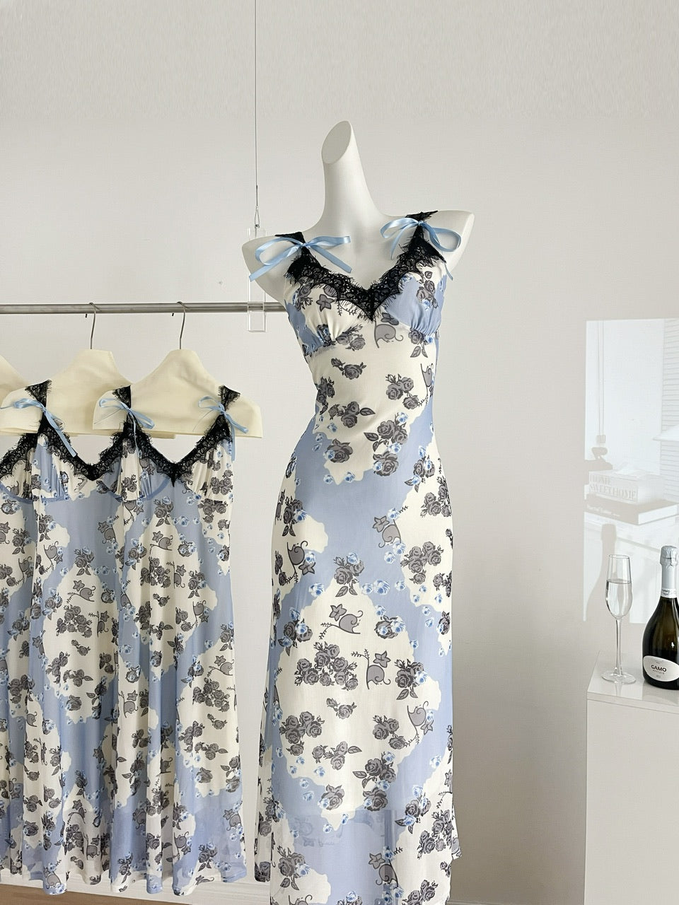 Sexy Sheath Straps Floral Summer Dress Holiday Party Birthday Outfits For Women DP0140