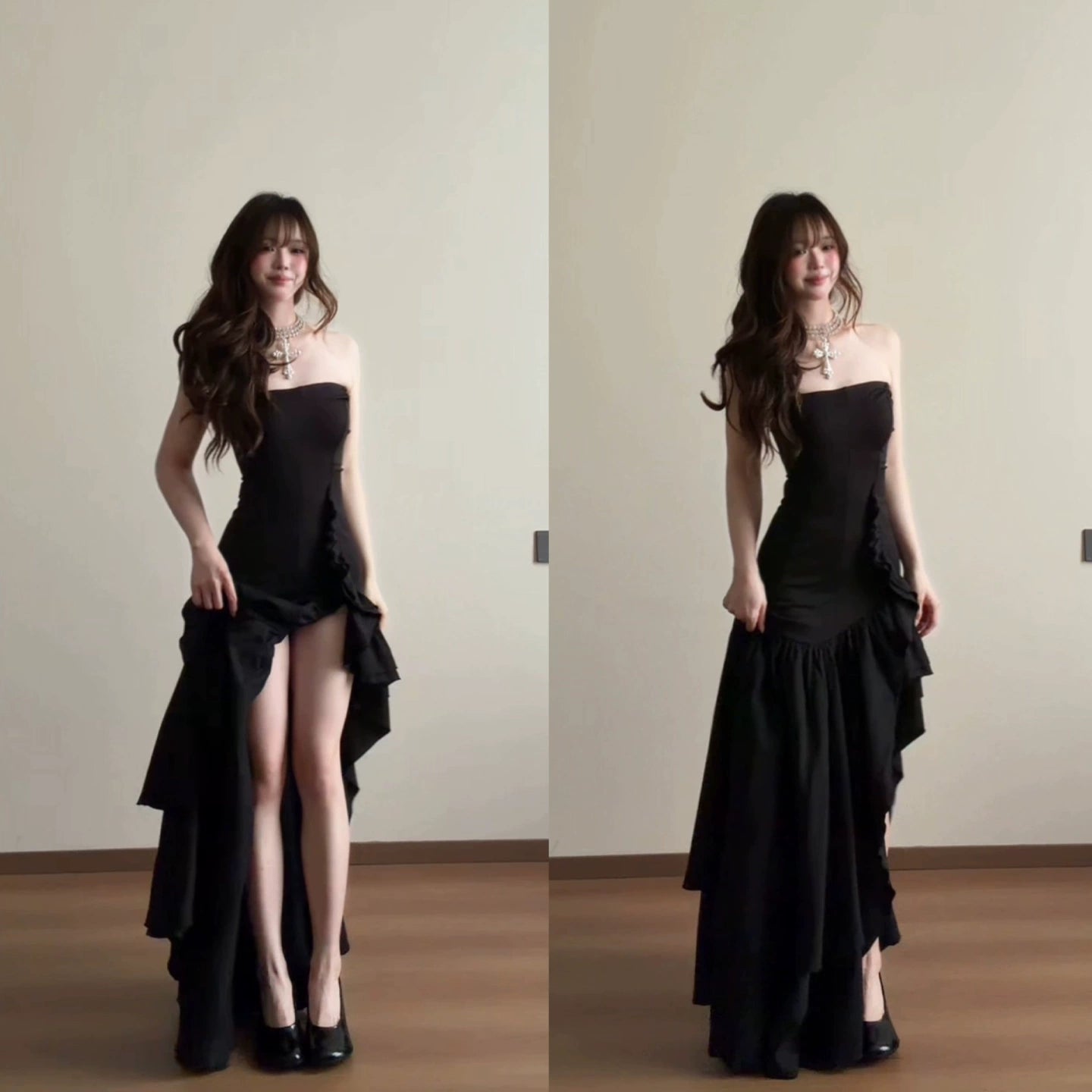 Schwarzes Kleid S729