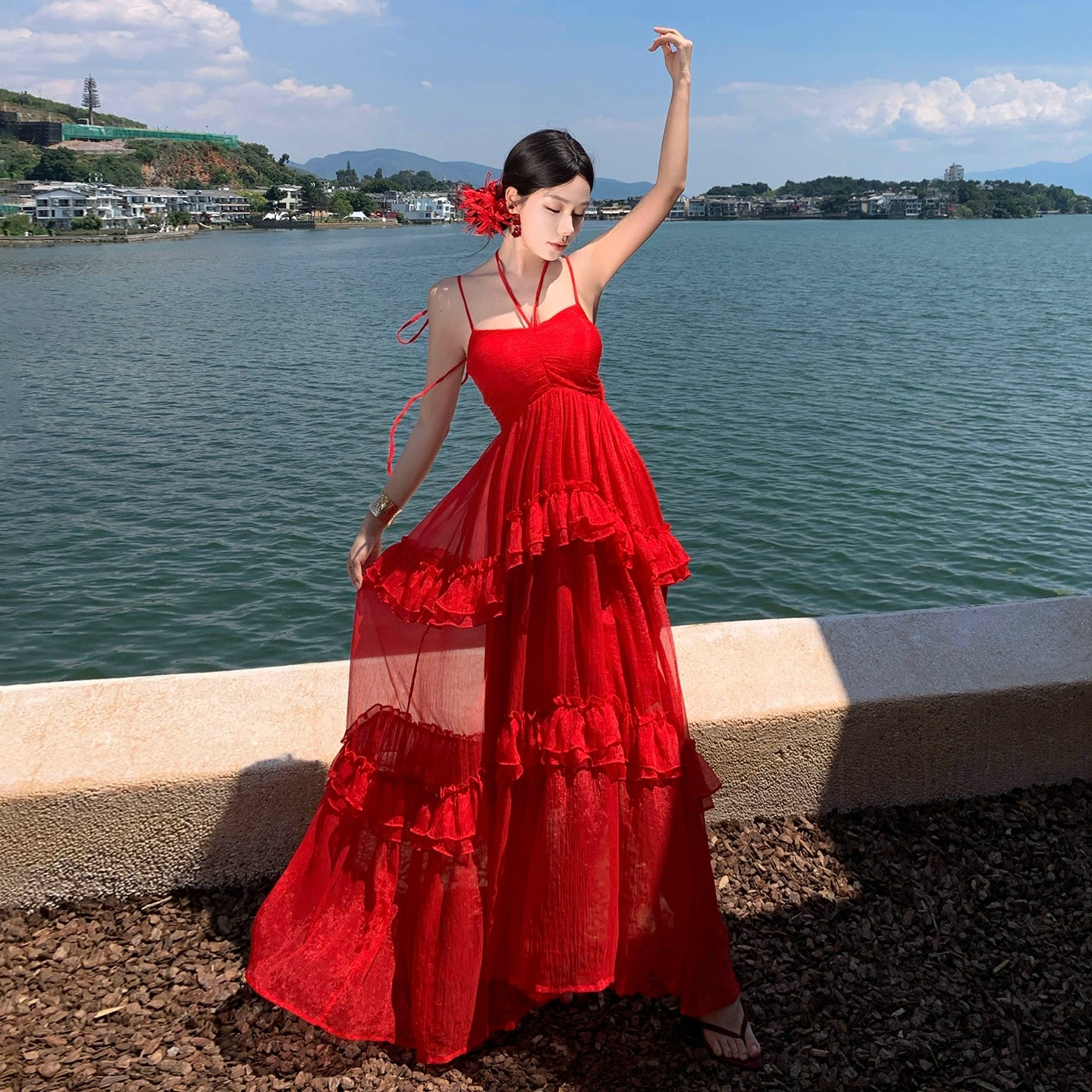 Rotes Damenkleid S924