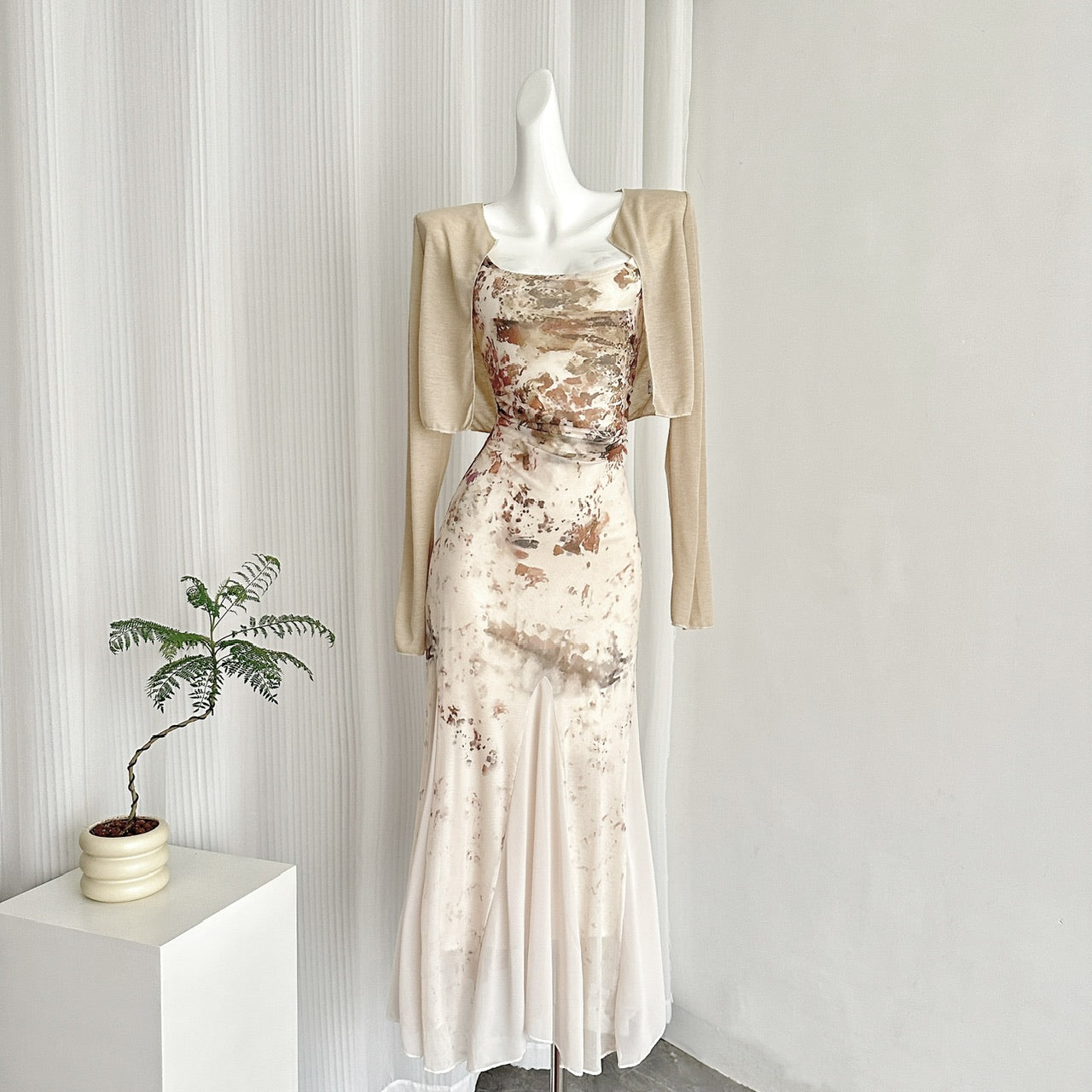 Sweet Mermaid 2 Piece Long Women Summer Holiday Holiday Dresses DP0022