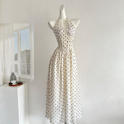 Cute A Line Halter Polka Dots Summer Dress Holiday Party Outfits For Women DP0101