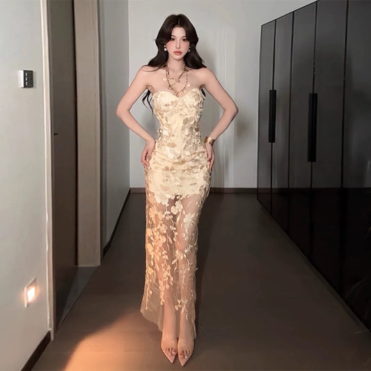 Goldenes Damenkleid S763