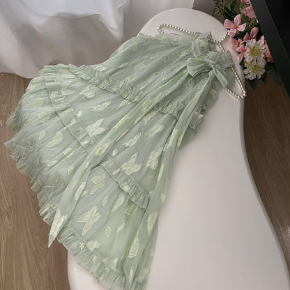 Robe d'été courte à fleurs vertes, coupe trapèze, col licou, pour femme, DP0020
