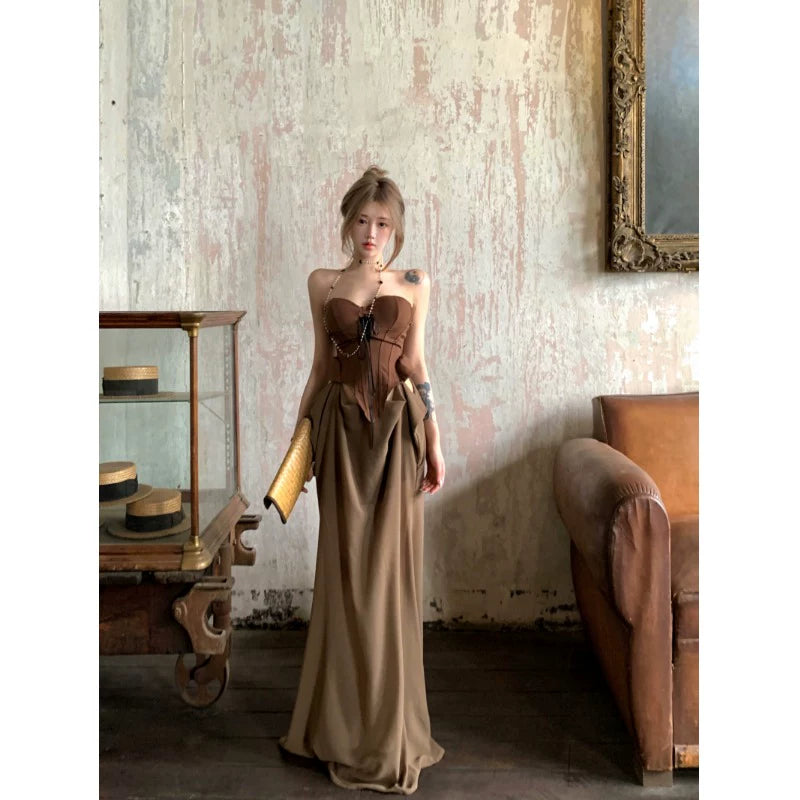 Brown Women's Dress S506