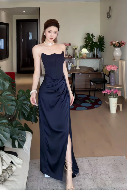 Modisches blaues Damenkleid S625