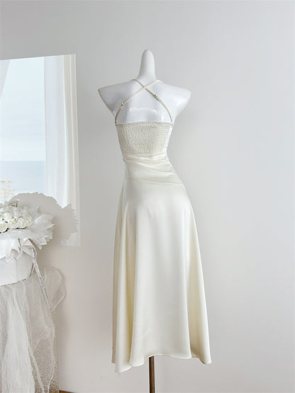 Sexy Mermaid Halter Satin Summer Beach Dress Holiday Party Casual Outfits For Girls DP1403
