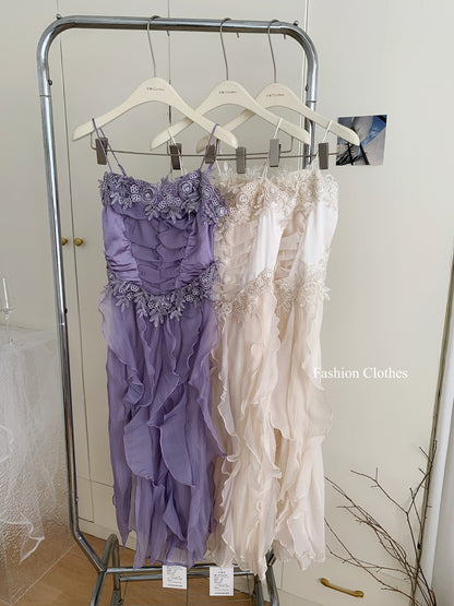 Robe d'été trapèze à bretelles spaghetti et superpositions, tenue de fête pour filles, DP1399