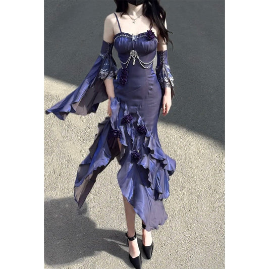 Vintage High Low Spaghetti Straps Grape 16th Birthday Dress Lolita Dress Birthday Outfits W1219