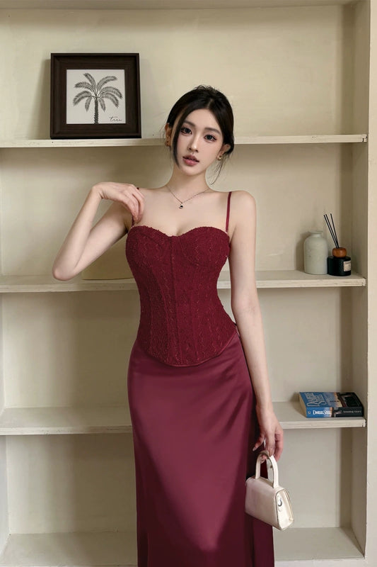 Modisches rotes Damenkleid S600