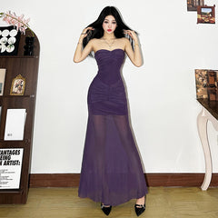 Modisches lila Damenkleid S631