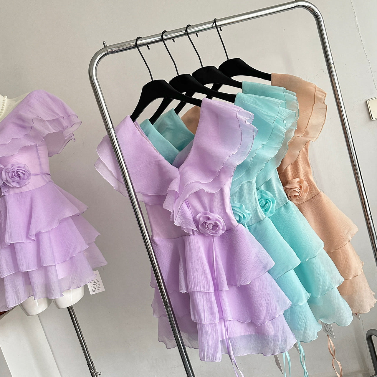 Robe d'été mignonne à col en V et manches longues pour filles, tenue de fête et de vacances, DP0154