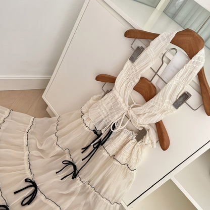 Robe d'été sexy 2 pièces à col licou et coupe trapèze, tenue de soirée pour femme, DP0111