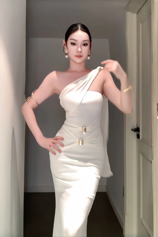 Robe blanche sexy S683