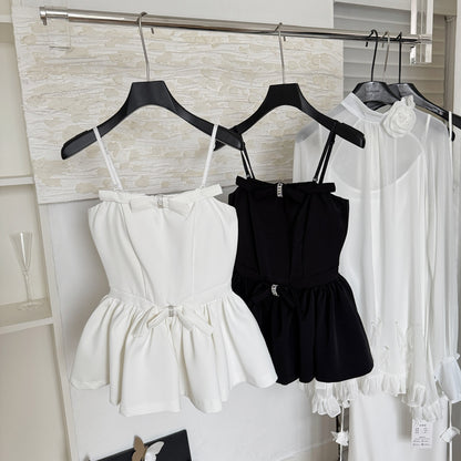 Robe d'été courte blanche à bretelles spaghetti, tenue de fête et de vacances pour femmes, DP0095