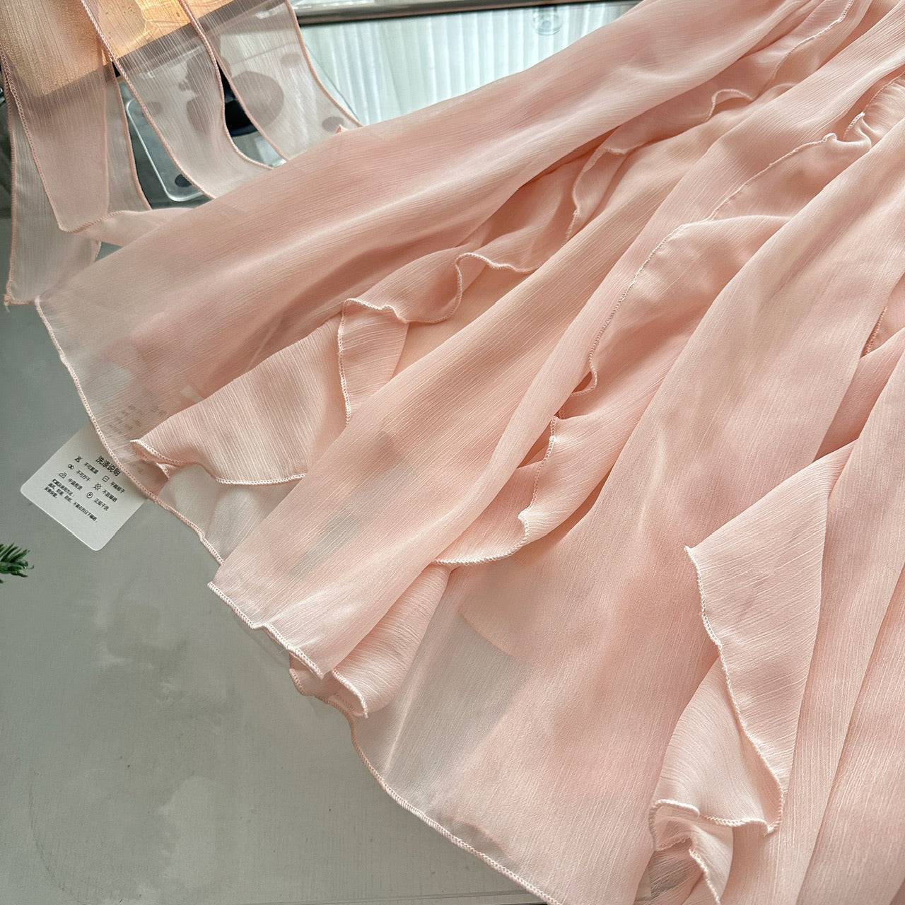 Robe d'été courte en mousseline de soie rose à bretelles spaghetti, tenue de soirée pour femmes, DP0102