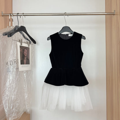 Sexy A-Linie Juwelenausschnitt Schwarzes kurzes Sommerkleid Urlaubsparty-Outfits für Frauen DP0117