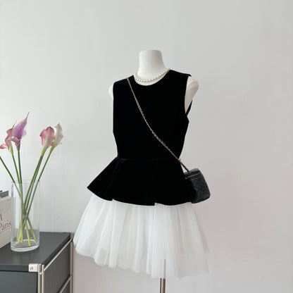 Sexy A-Linie Juwelenausschnitt Schwarzes kurzes Sommerkleid Urlaubsparty-Outfits für Frauen DP0117
