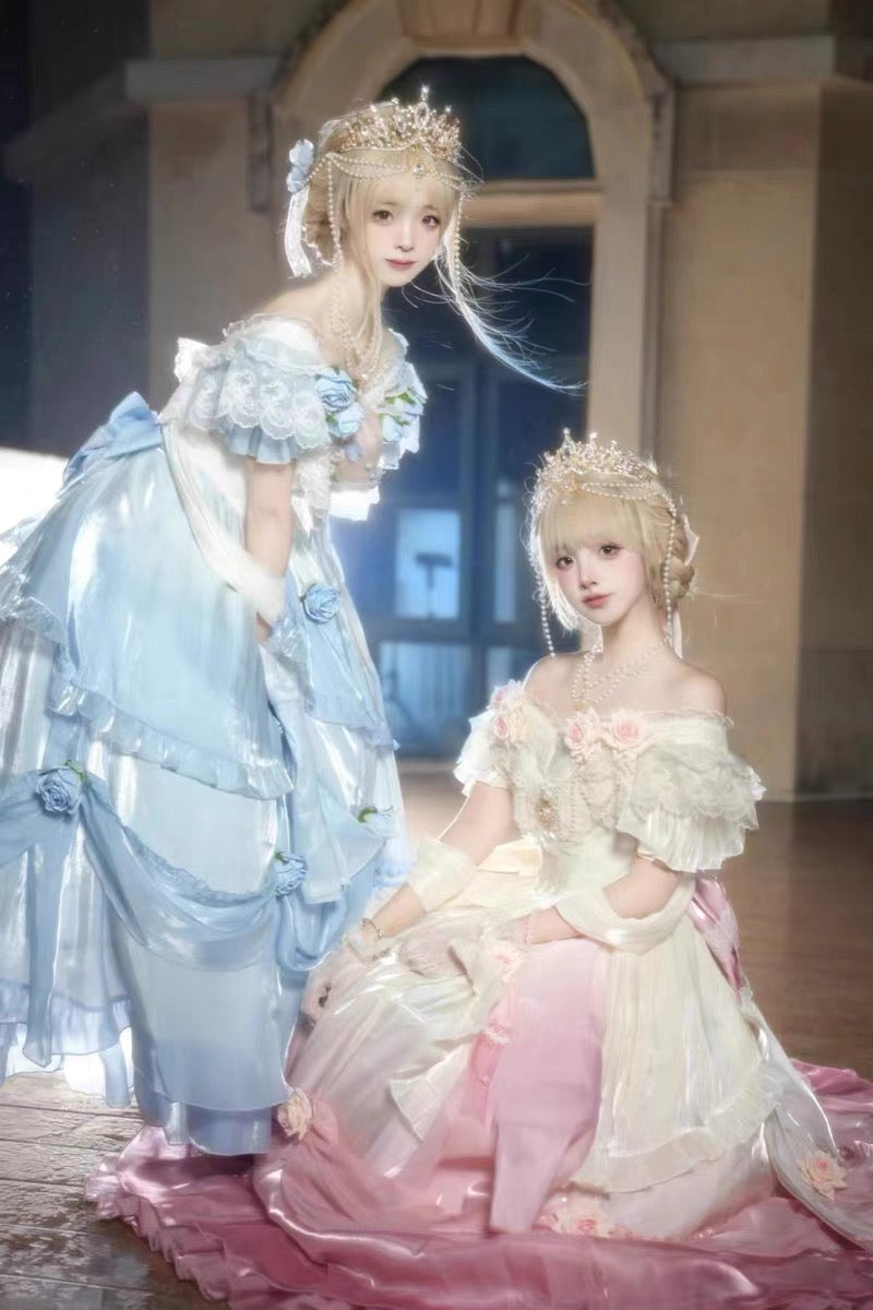 Vintage Ball Gown Off The Shoulder Short Sleeves Spring 16th Birthday Dress Lolita Summer Dress 18th Birthday Outfits W1136