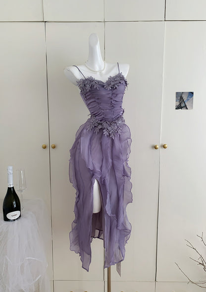 Robe d'été trapèze à bretelles spaghetti et superpositions, tenue de fête pour filles, DP1399
