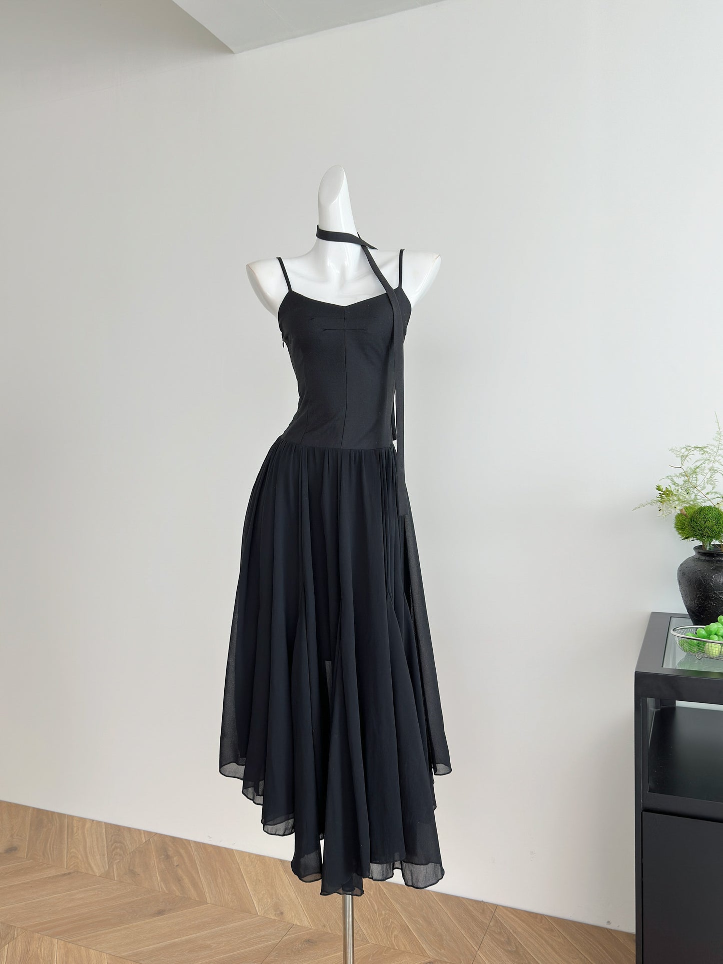 Robe trapèze en mousseline de soie à bretelles spaghetti, tenue de plage, de vacances, pour filles, DP1401