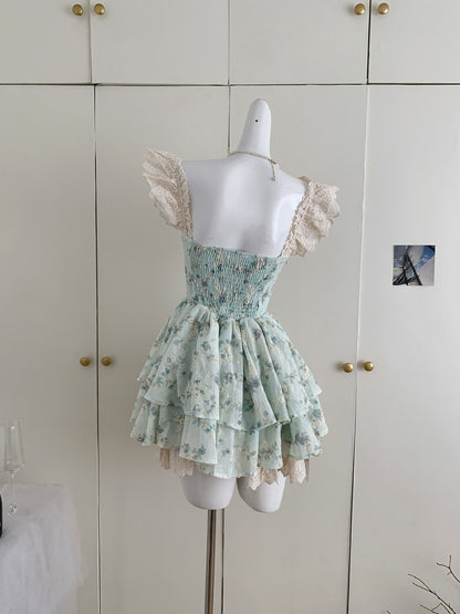 Robe de bal courte en satin rose à fleurs, tenue de soirée et de vacances pour femme, DP1406