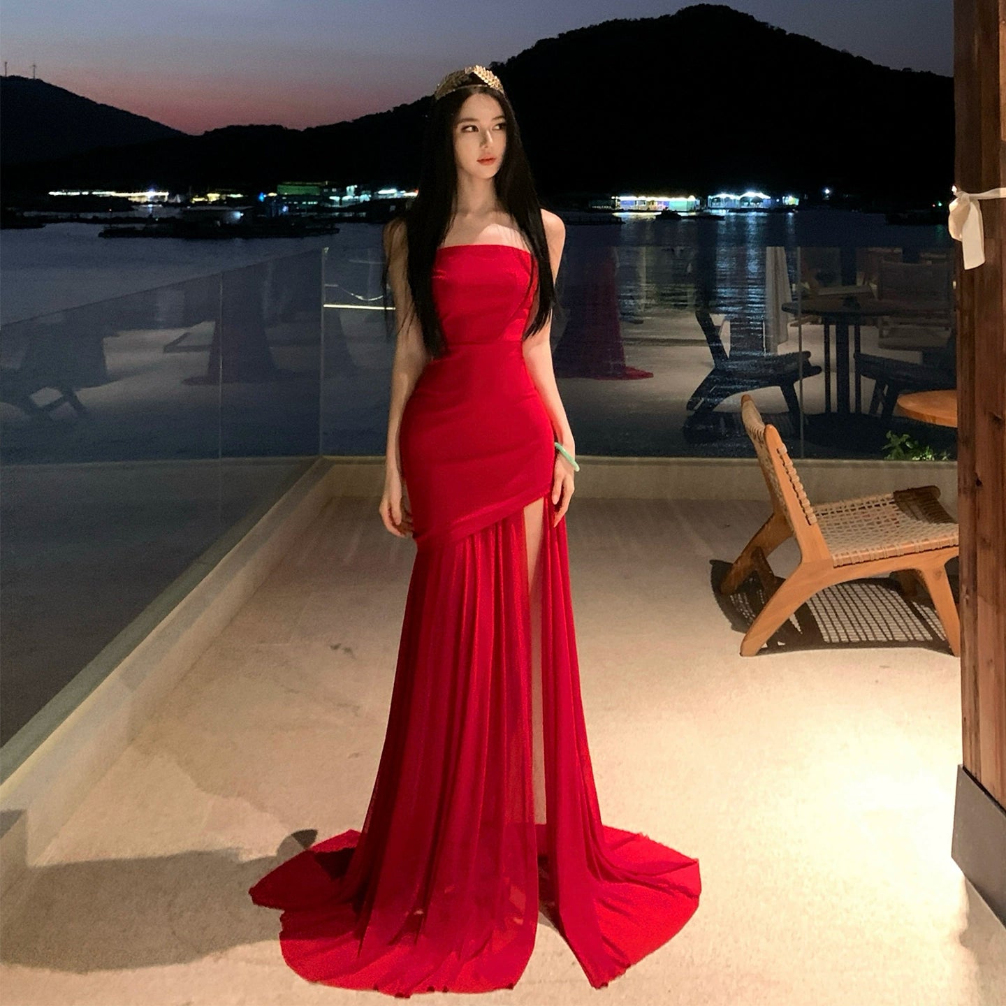 Rotes Damenkleid S945