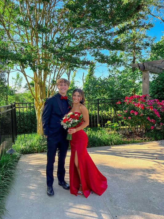 Pretty Mermaid Strapless Red 18th Birthday Dress Prom Dress Birthday Outfits For Women D2685