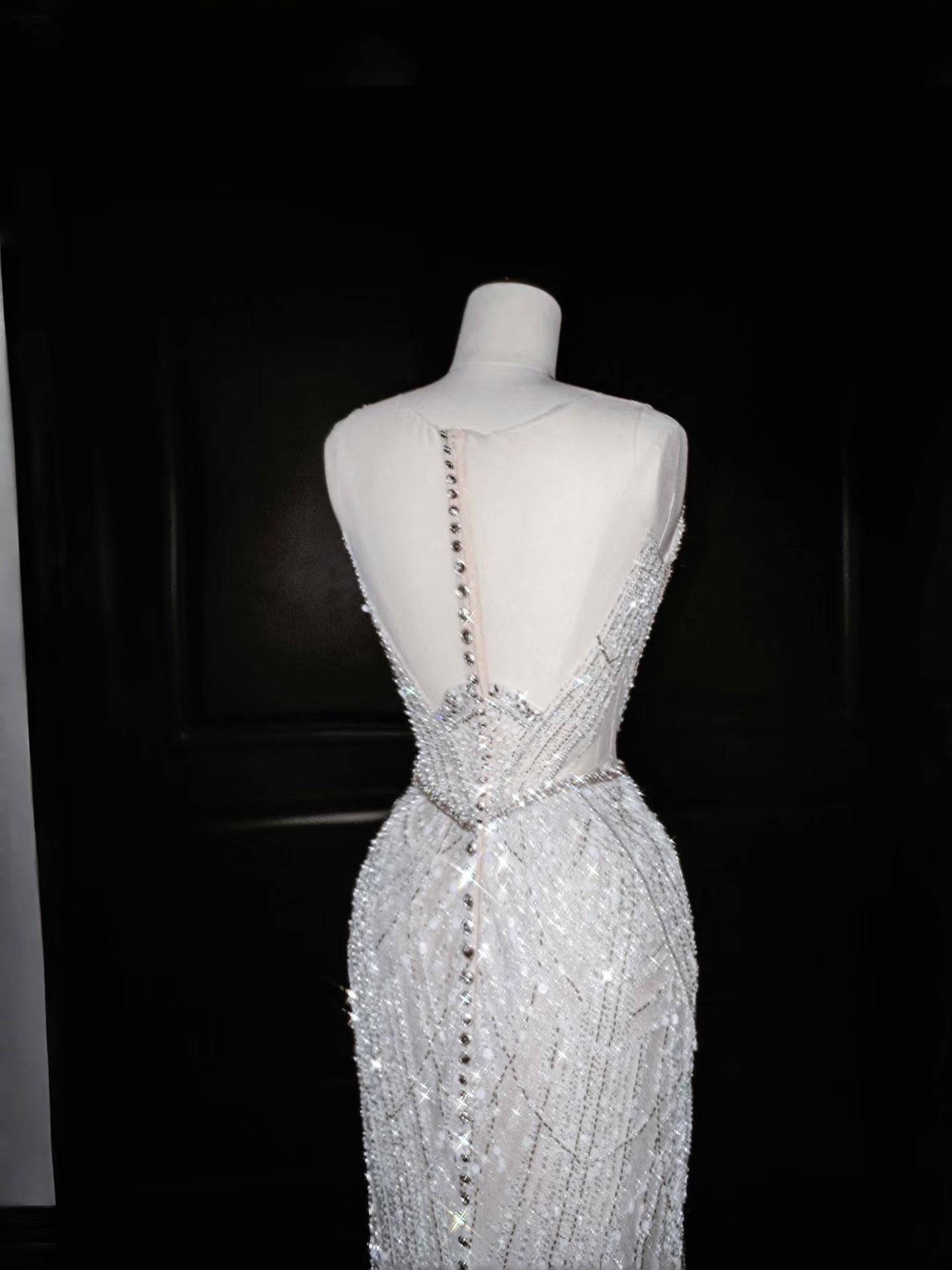 Vintage Mermaid Silver Gray Sequins Long Prom Dress Party Dress Graduation Dresses Birthday Outfits D2716