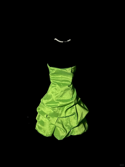Classy A Line Strapless Taffeta Green Short Homecoming Dress Cocktail Dress Prom Dresses H2964
