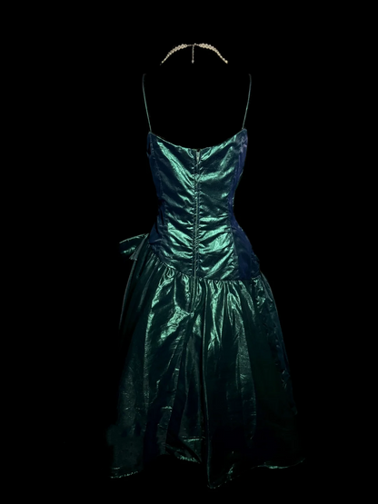 Classy Elegant Mermaid Spaghetti Straps Short Taffeta Sleeveless Prom Dresses H2979