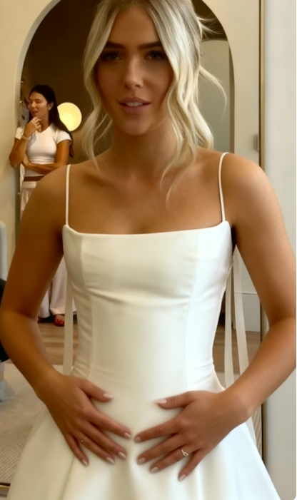 Modest Wedding Dress Ball Gown Spaghetti Straps Satin White Long Wedding Dresses Brides Dress Bridal Gowns W0129