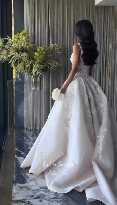 Pretty Wedding Dress Ball Gown Square Neck Lace White Wedding Dresses Bridal Gowns DP1612