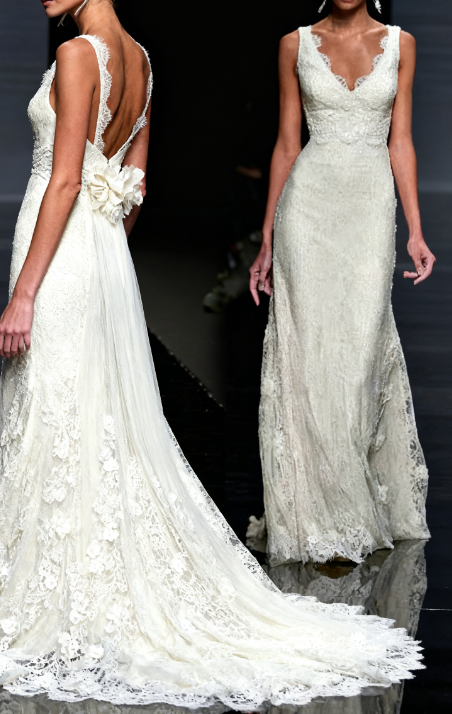 Pretty Wedding Dress Mermaid V Neck Lace Summer White Wedding Dresses Bridal Gowns W0150