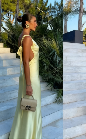 Sexy A line One Shoulder Yellow Backless Long Prom Dresses Formal Summer Wedding Guest Dresses Wedding Guest Outfit W0172