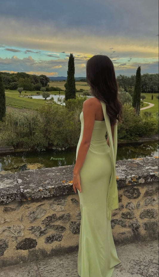 Sexy Etuikleid Trägerlos Grün Ballkleider Formale Sommer Frühling Hochzeitsgastkleider Hochzeitsgast-Outfit W0175