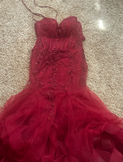 Modest Mermaid Spaghetti Straps Burgundy Sequin Formal Gown 23rd Birthday Dress Prom Dresses 20th Birthday Outfits W0356