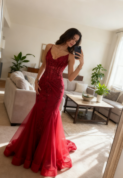 Modest Mermaid Spaghetti Straps Burgundy Sequin Formal Gown 23rd Birthday Dress Prom Dresses 20th Birthday Outfits W0356