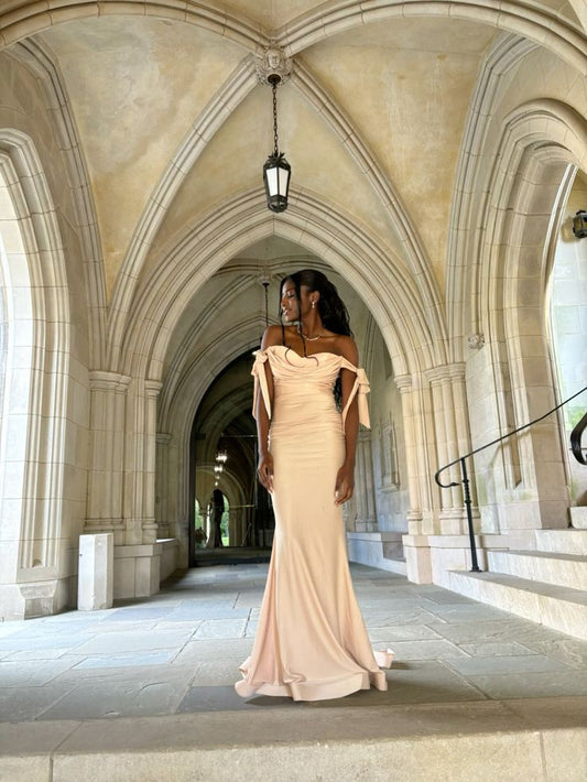 Sexy Mermaid Off The Shoulder Satin Prom Dresses Party Dress Summer Birthday Outfits Birthday Dresses W0503