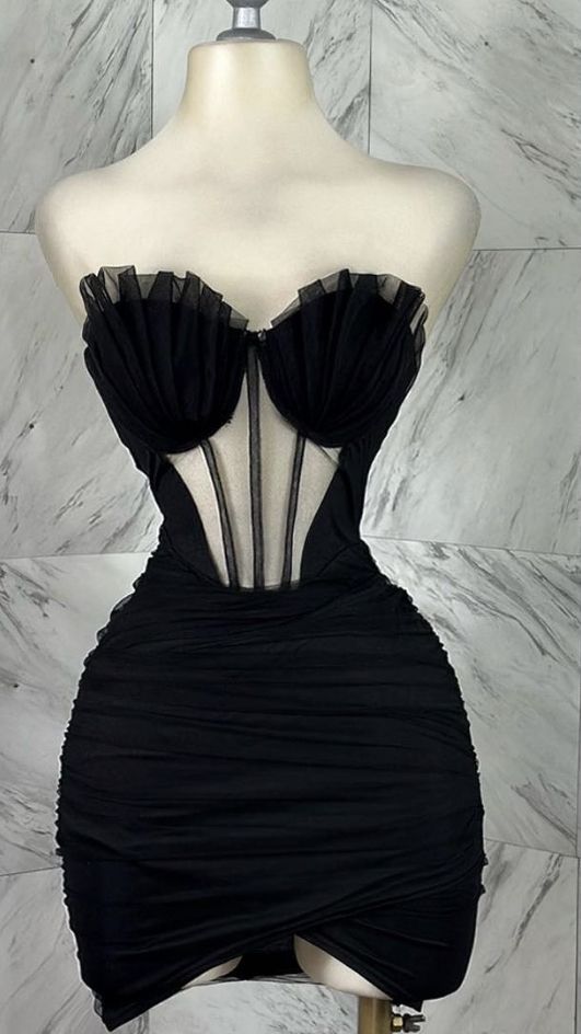 Pretty Sheath Sweetheart Little Black Dress Summer 16th Birthday Dresses For Teens Hoco Dress Mini 18th Birthday Outfit Cocktail Dresses For Women W0544
