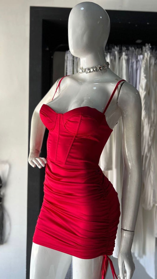 Pretty Sheath Spaghetti Straps Red Summer 16th Birthday Dresses For Teens Hoco Dress Mini 18th Birthday Outfit Cocktail Dresses For Women W0556