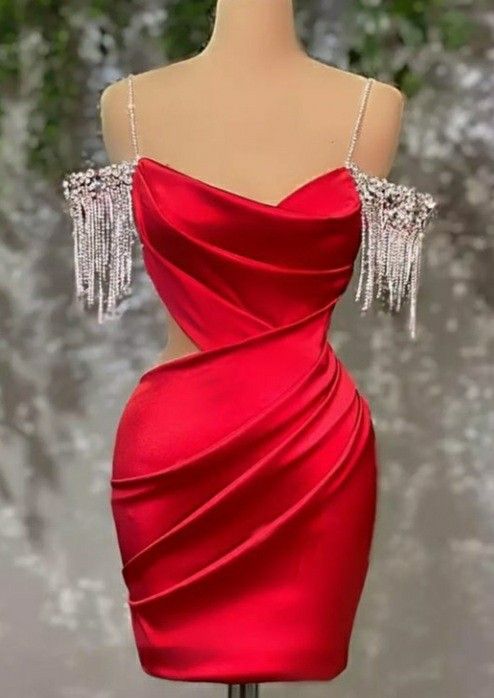 Robe fourreau tendance à bretelles spaghetti, rouge et noire, courte, pour fille, tenue de soirée, de collège, de cocktail, d'anniversaire, W0572