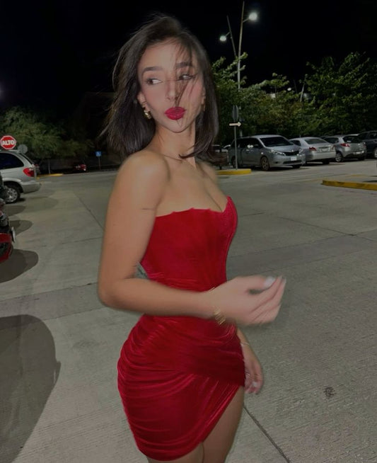 Cute Sheath Sweetheart Satin Red Short Balloon Homecoming Dress Summer Middle School Formal Baddie Hoco Dresses Cocktail Dress Birthday Outfits W0634