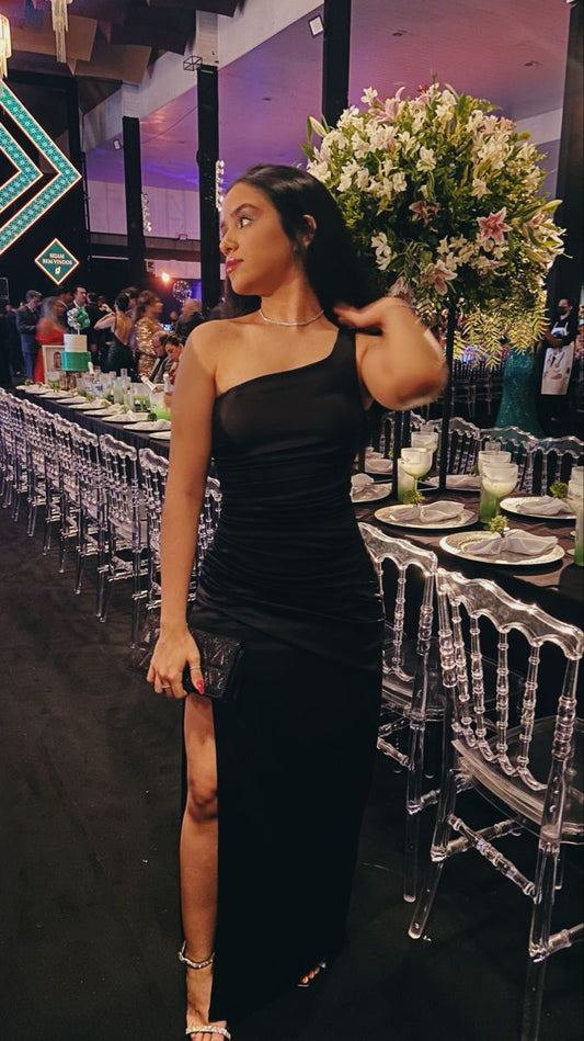 Classy Mermaid One Shoulder Split Long Prom Gown Summer Wedding Guest Dress Bridal Guest Dresses Wedding Outfits For Guest W0659