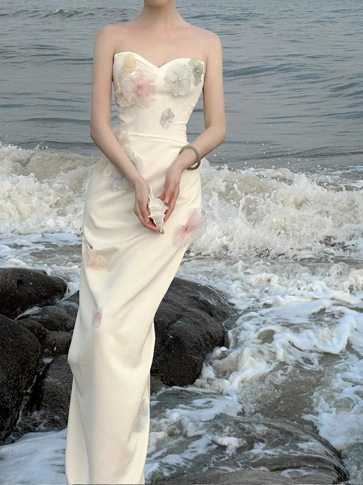 Classy Mermaid Sweetheart White Satin Long Prom Dresses Party Dress Birthday Outfits Graduation Dresses W0761
