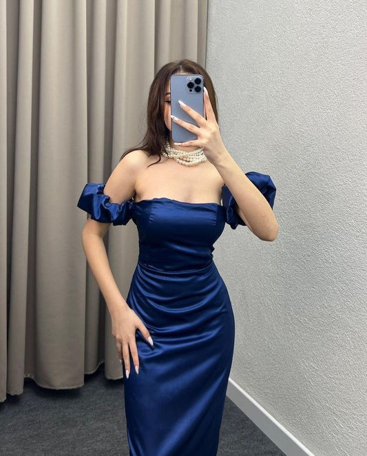 Classy Mermaid Off The Shoulder Royal Blue Formal Long Prom Gown Summer Wedding Guest Dress Bridal Guest Dresses Wedding Outfits For Guest W1090
