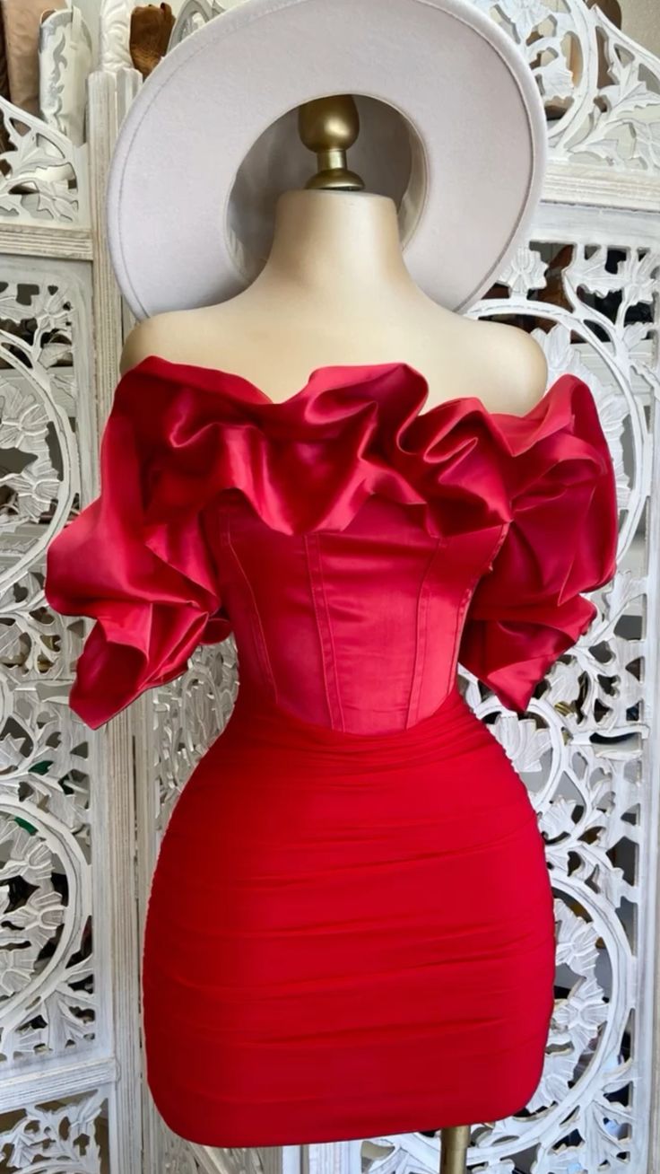 Pretty Sheath Off The Shoulder Short Red Sequin Formal 8th Grade Homecoming Dress Summer Middle School Hoco Dresses Birthday Outfits W1110