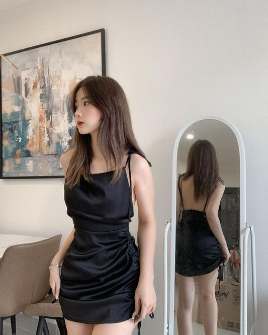 Cute Sheath Spaghetti Straps Short Black Formal 8th Grade Homecoming Dress Summer Middle School Hoco Dresses Birthday Outfits W1139