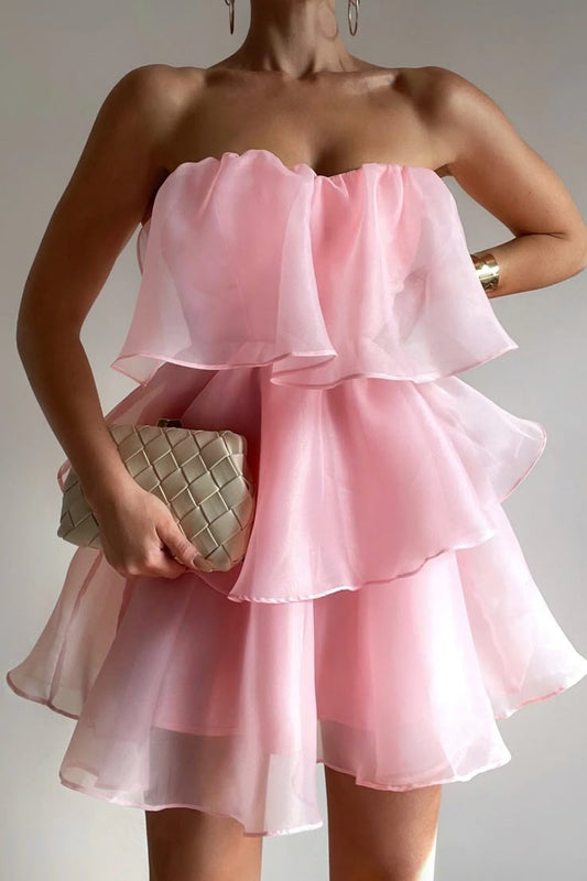 Vintage A line Sweetheart Pink Chiffon Short Mini Formal 8th Grade Homecoming Dresses Summer Middle School Hoco Dress Birthday Outfits W1195