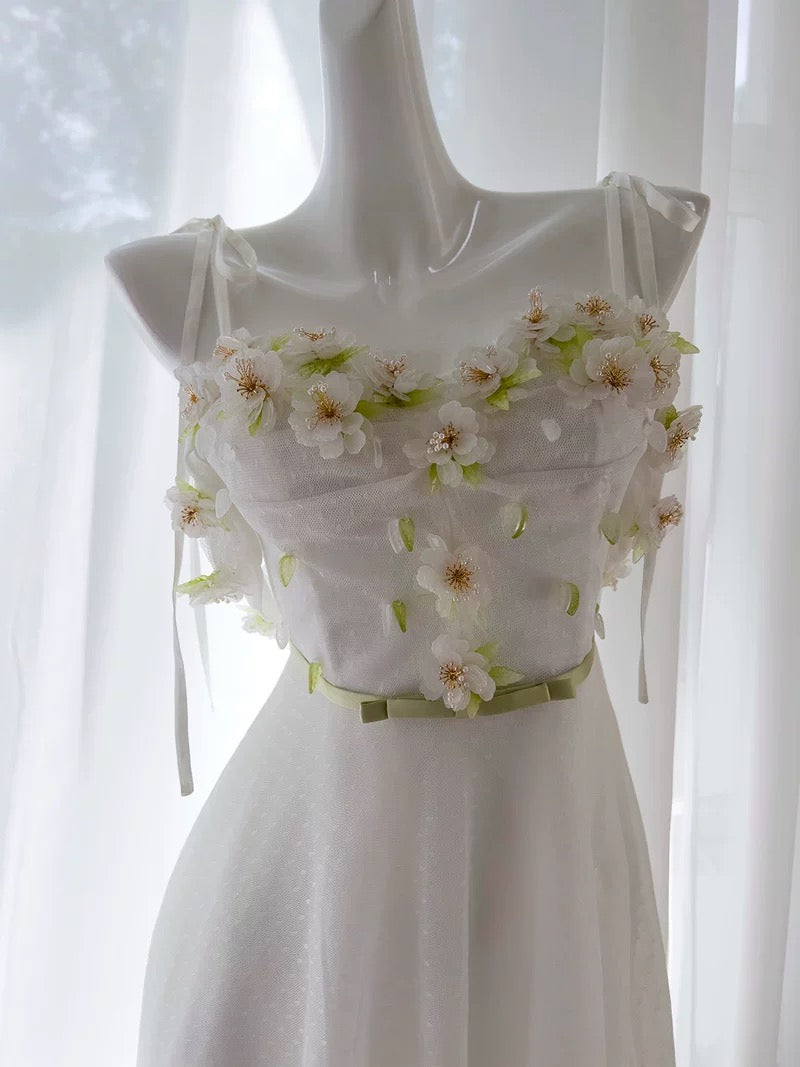 Robe de soirée longue blanche vintage à bretelles spaghetti, coupe trapèze, robe de bal W829